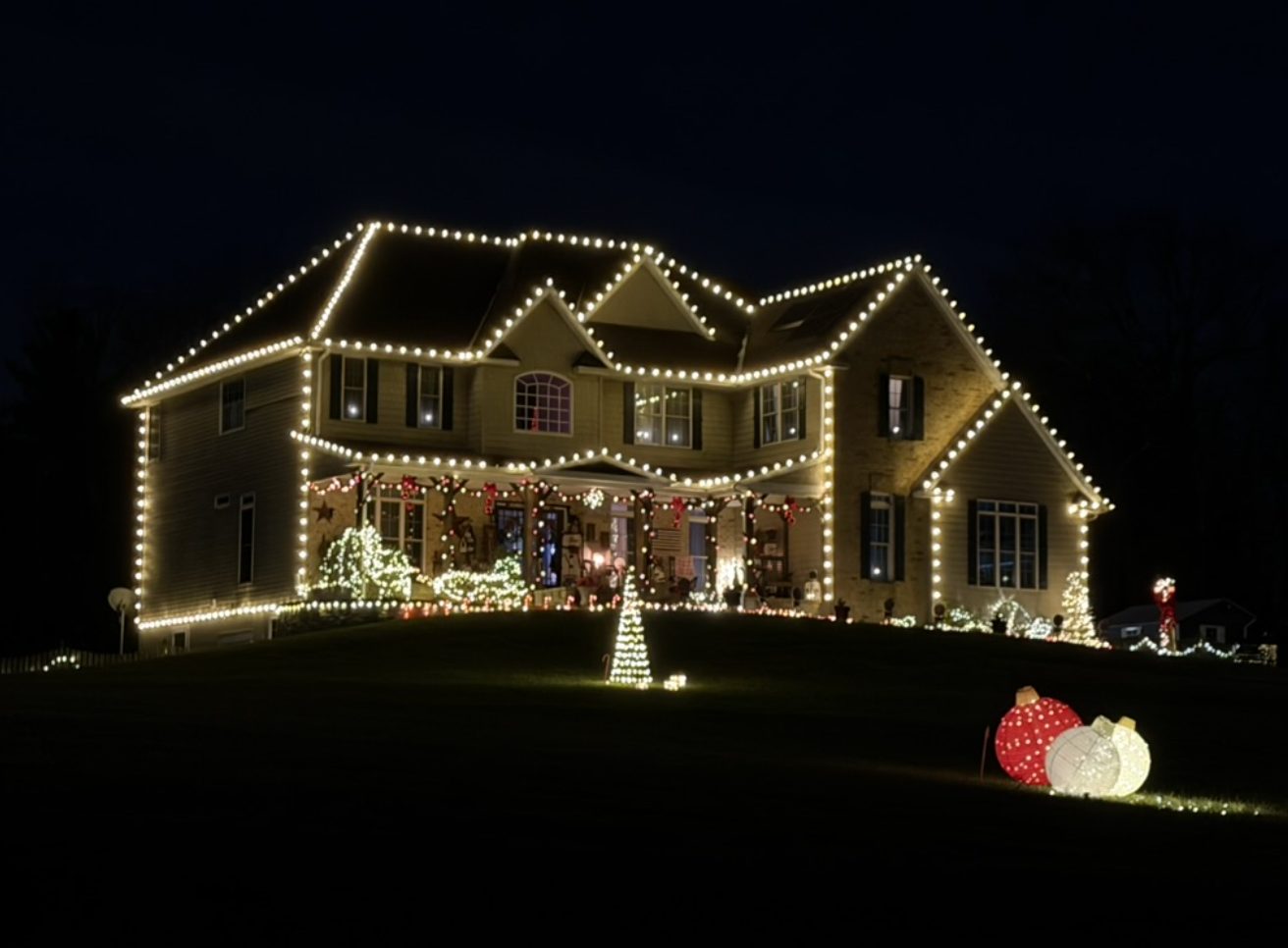 Full-home holiday lighting installation
