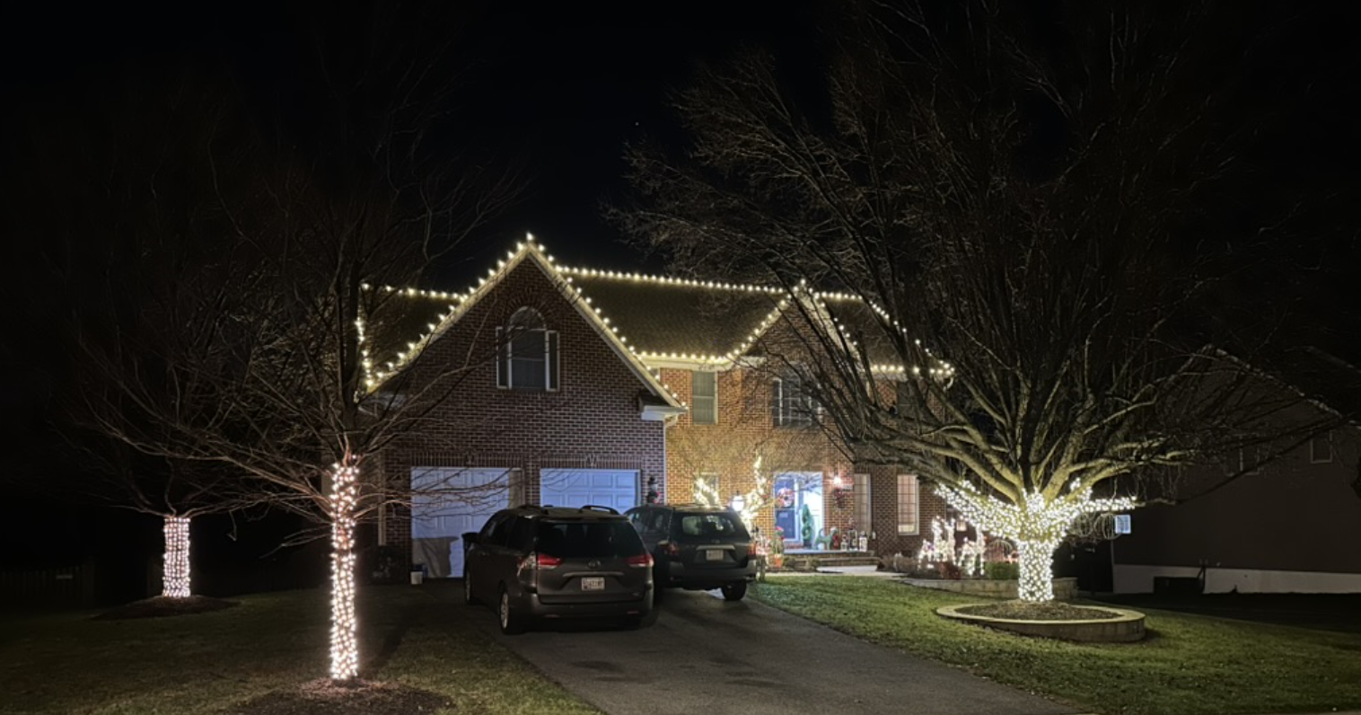 Professional seasonal roofline lighting installation
